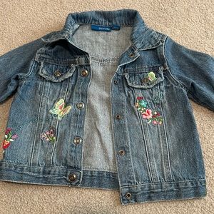 Toddler Girl Jean jacket with flower embroidery